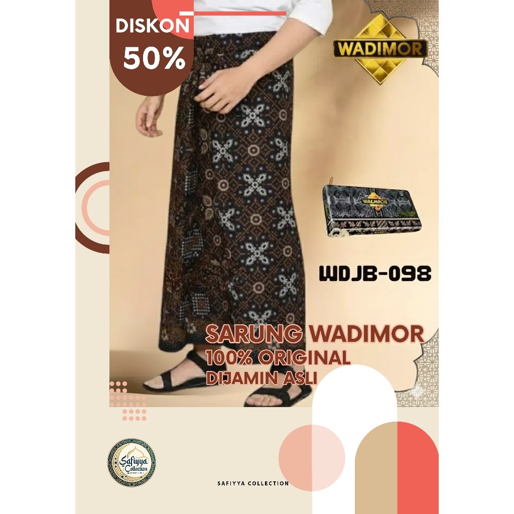 Sarung Wadimor Batik Jawa Original - Tenun Premium Pria Dewasa. Kain Halus Adem Nyaman Dipakai Ibada