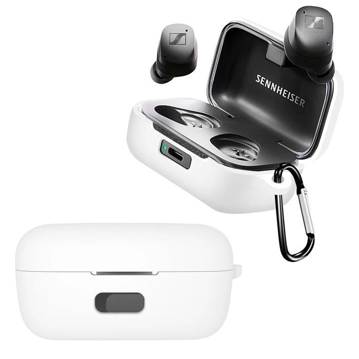 Case Casing Silicone Protective Sennheiser Momentum 3 Tws + Carabiner - Hitam