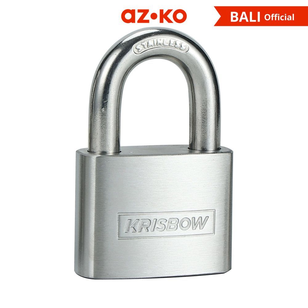 AZKO Krisbow 5 cm Gembok Stainless Steel - Silver Padlock Kunci Rumah Kunci Pagar Kunci Pengaman