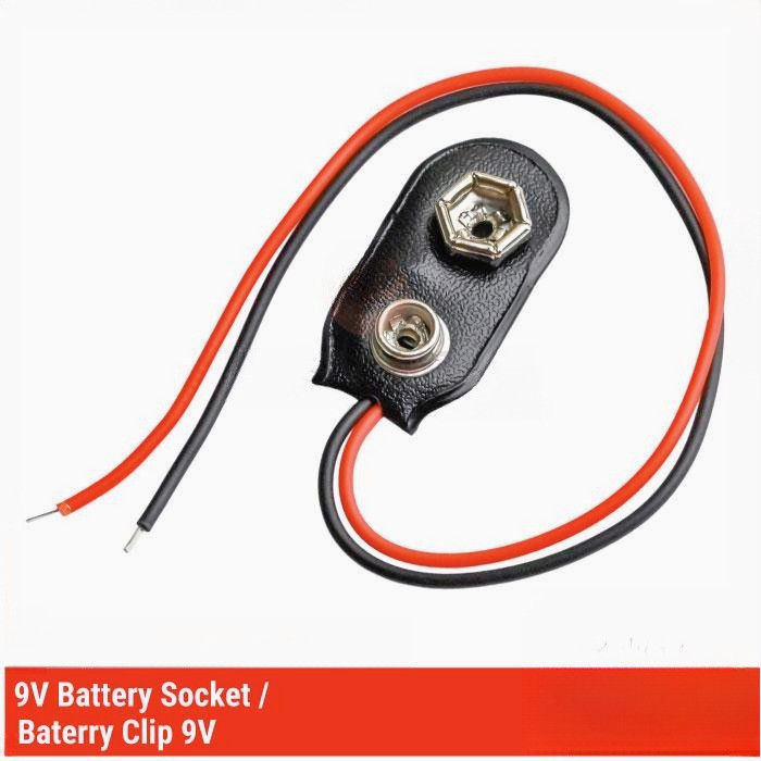 Kancing Baterai 9V – Soket Battery 9 Volt Tanpa Jack / With Jack
