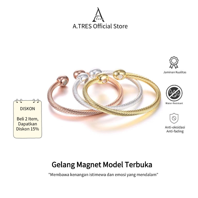 Gelang Couple Dengan Pengait Magnet & Desain Twist Gelang Oval Gelang Kapel Sama Pacar Gelang Cewek 