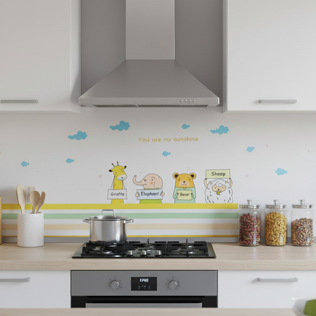 Wallpaper Stiker Dapur 60cmx5M Stiker Dapur Anti Minyak Air Dan Api Uk Wallpaper Anti Minyak Sticker