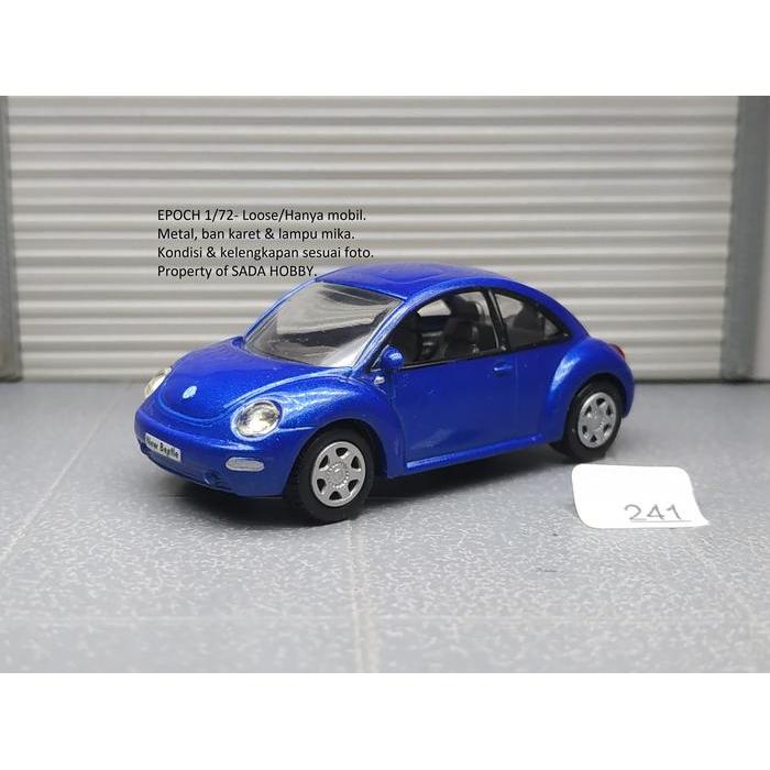 Diecast Miniatur Epoch 1/72 Volkswagen VW New Beetle Biru Unit Only Dcast