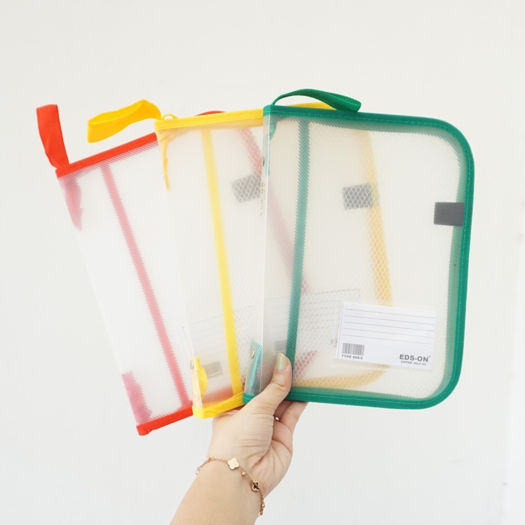 ZIPPER MAP UKURAN A5 / MAP TAS / MAP SEKOLAH JARING