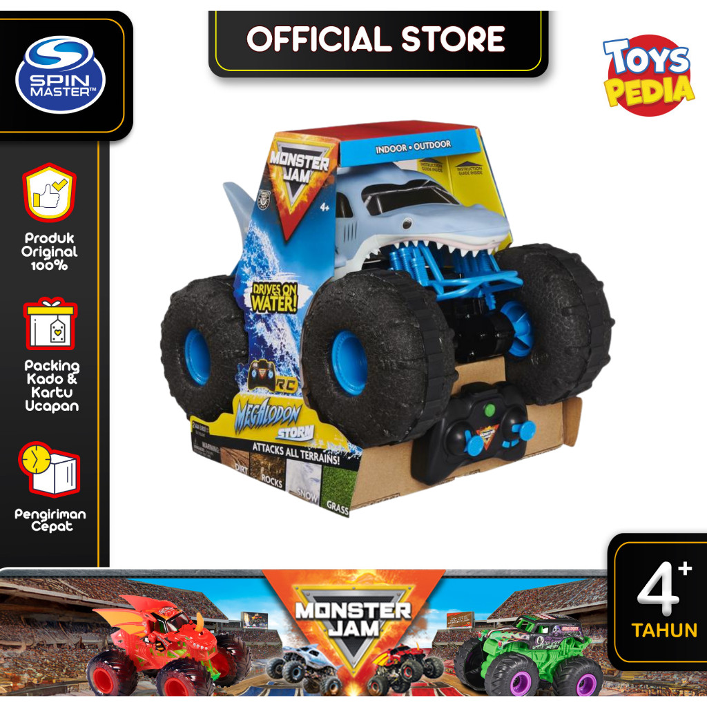 Mainan Remote Control Monster Jam Megalodon Storm Trasher