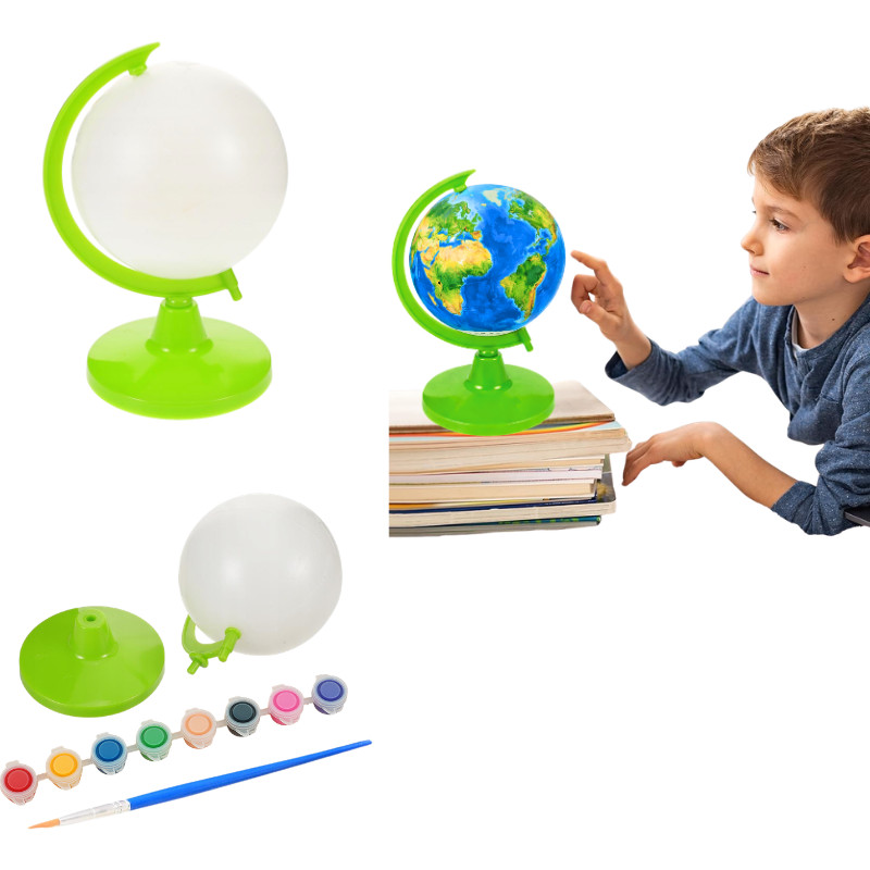 Mainan edukasi anak | Globe bola dunia | Gambar mewarnai anak | DIY globe mewarnai | 336-DIY bola du