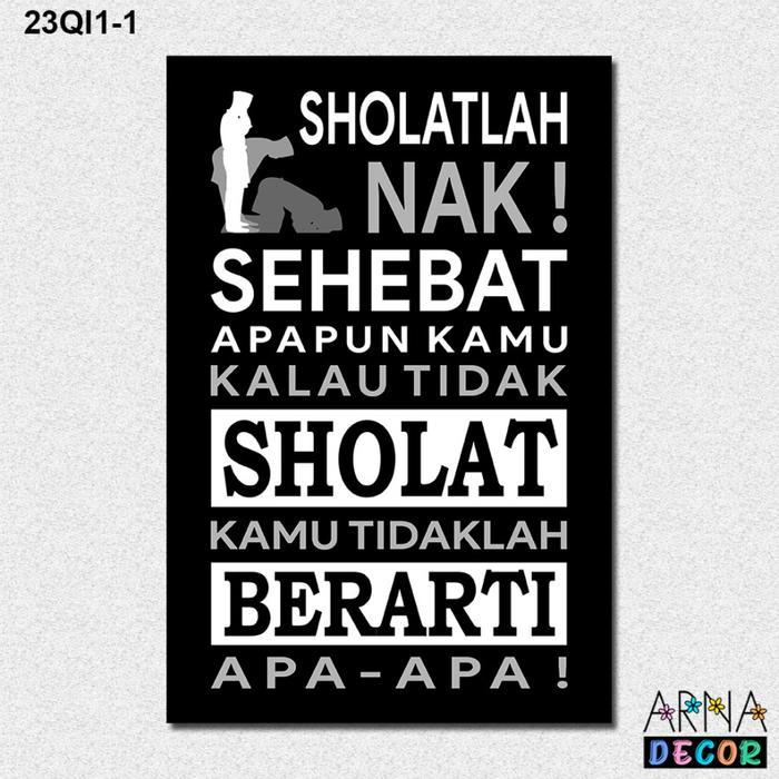 Walldecor Hiasan Dinding Kayu Sholat Quote Islami Sholatlah Nak wall  decor - Sholatlah-BW