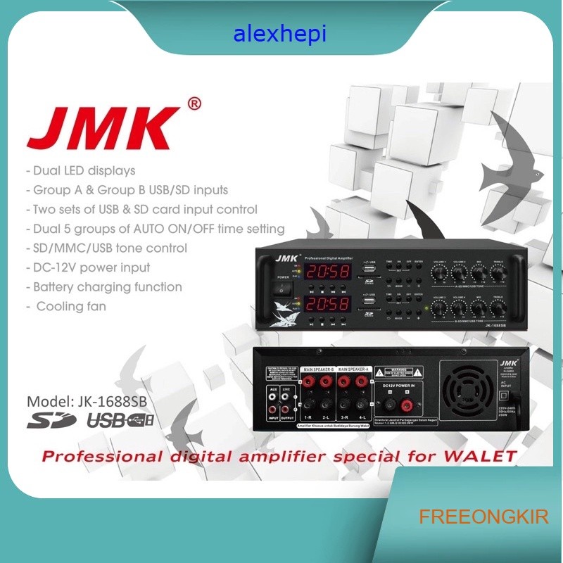 Ampli  Walet Khusus JMK jk-1688SB Ampli Wallet 2 player USB AMPLIFIER