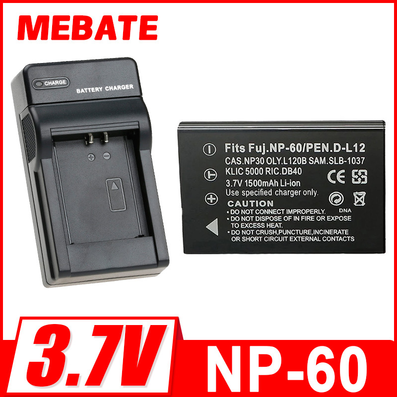 NP-60 NP60 Camera Battery + Charger For Fujifilm Finepix 50i 601 F401 F401 Zoom F410 F410 Zoom 1500m