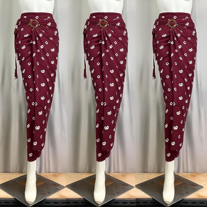 Rok LIlit Batik Jumputan Warna Hitam Dan Pilihan Warna Lainnya - Merah Pinky