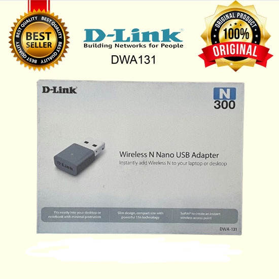 D-Link DWA-131 N300 USB Dongle Wireless AdapterD-Link DWA-131 N300 USB Dongle Wireless Adapter Usb w