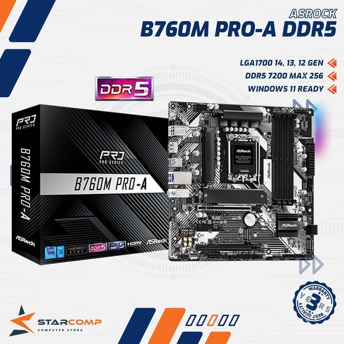 ASRock B760M Pro-A D5 LGA1700 B760 DDR5