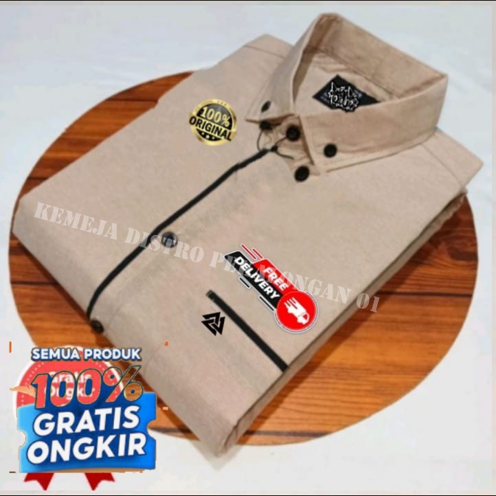 kemeja polos lengan pendek pria - kemeja polos motif list lengan pendek pria - kemeja kantor polos l