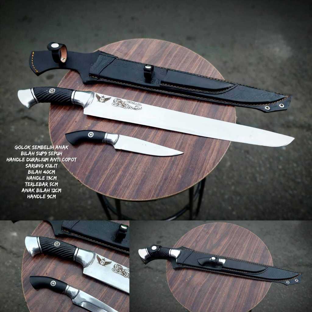 golok sembelih satu set baja sup