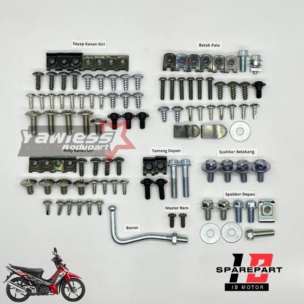 Baut Body Supra X 125 2005 sampai 2012