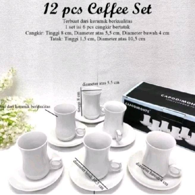 cangkir kopi keramik set  isi 12pcs Capodimonte