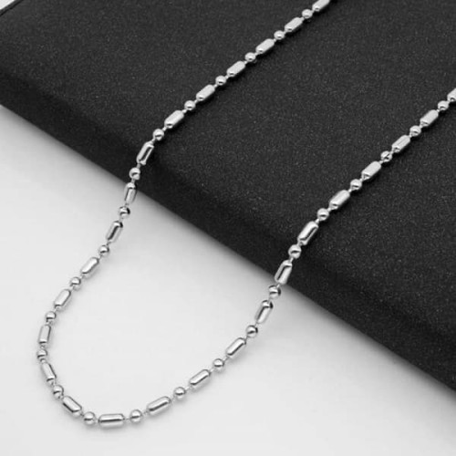 Kalung PERAK Stainless Steal-Kalung Rantai Biji Lada Bambu-Kalung Aksesoris Fashion-Kalung Titanium 