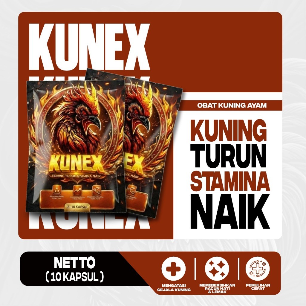 KUNEX - Kapsul Obat Penyakit Kuning Ayam - Atasi Ayam Lemas Pucat Nafsu Makan Turun Penambah Vitalit