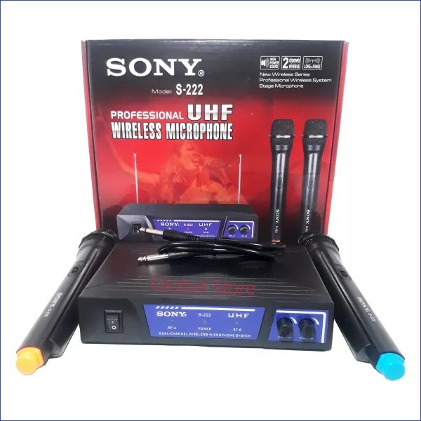 promo spesial Microphone Wireless Mic Karaoke Sony S-222 Mikrofon Tanpa Kabel