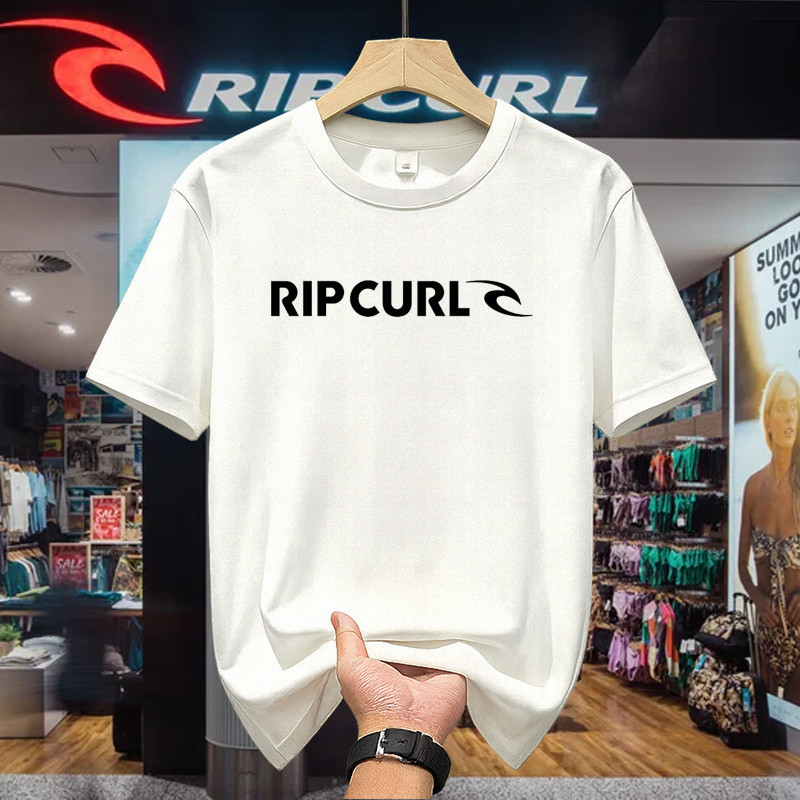 Kaos Ripcurl Surfwear Putih – T Shirt Pria Wanita Unisex Lengan Pendek Simple Logo Original Look Pre