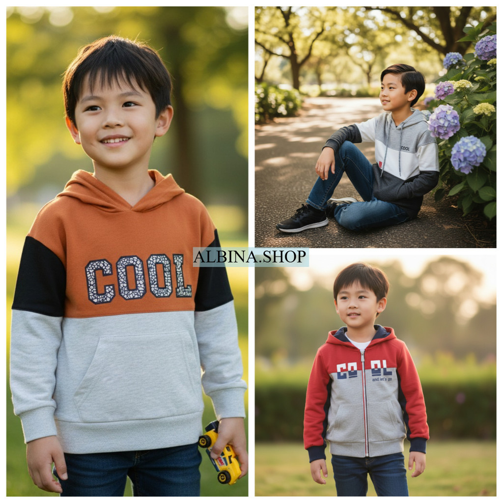 Lee Cooper Hoodie Anak Pendek Merah Katun 6362K