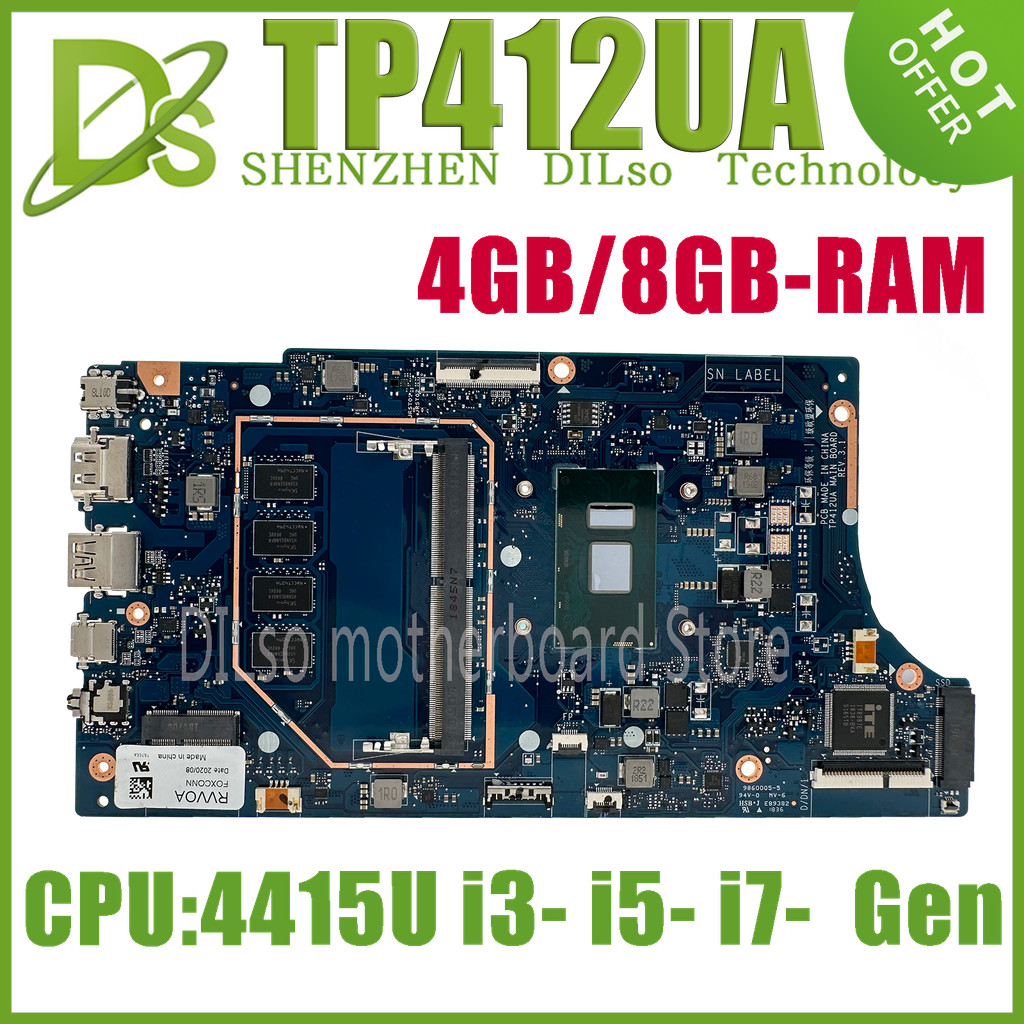 TP412UA Laptop Motherboard For ASUS Vivobook Flip 14 TP412 TP412U TP412UAF Mainboard With I3 I5-8250