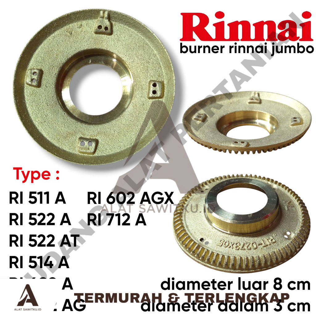 BURNER KOMPOR GAS MODEL RINNAI JUMBO(ALATSAWITKU.ID)