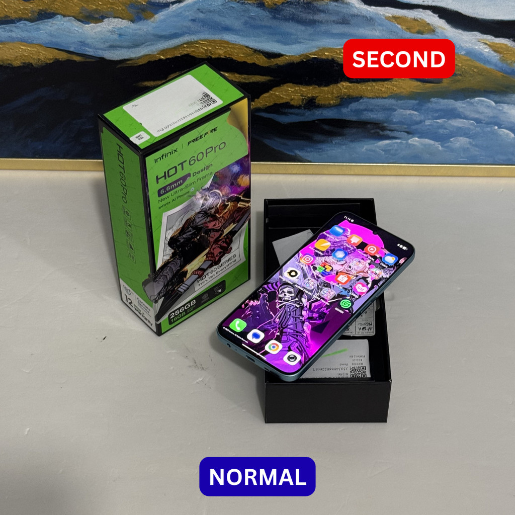 INFINIX HOT 60 PRO 8/256 GB HP SECOND ORIGINAL SINAR MUTIARA CELL