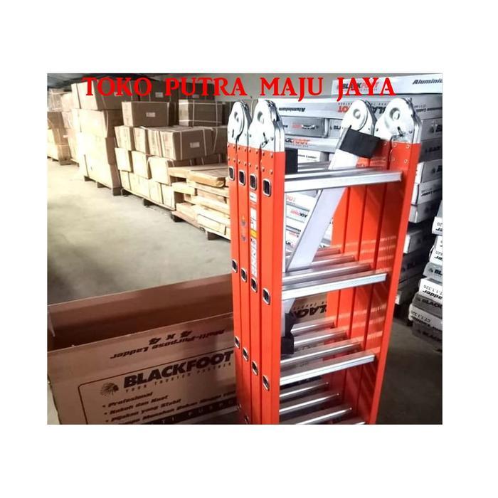 HIGH QUALITY TANGGA LIPAT ALUMUNIUM MERAH BLACKFOOT 4X6 / 6,9Meter