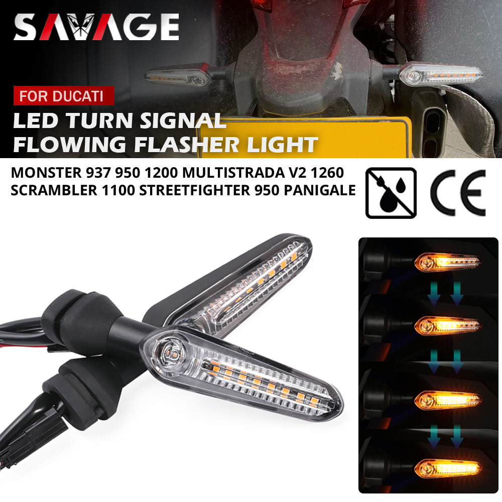 Lampu Sein LED Mengalir Untuk DUCATI Monster 950 937 1200 Scrambler Panigale Hypermotard Multistrada