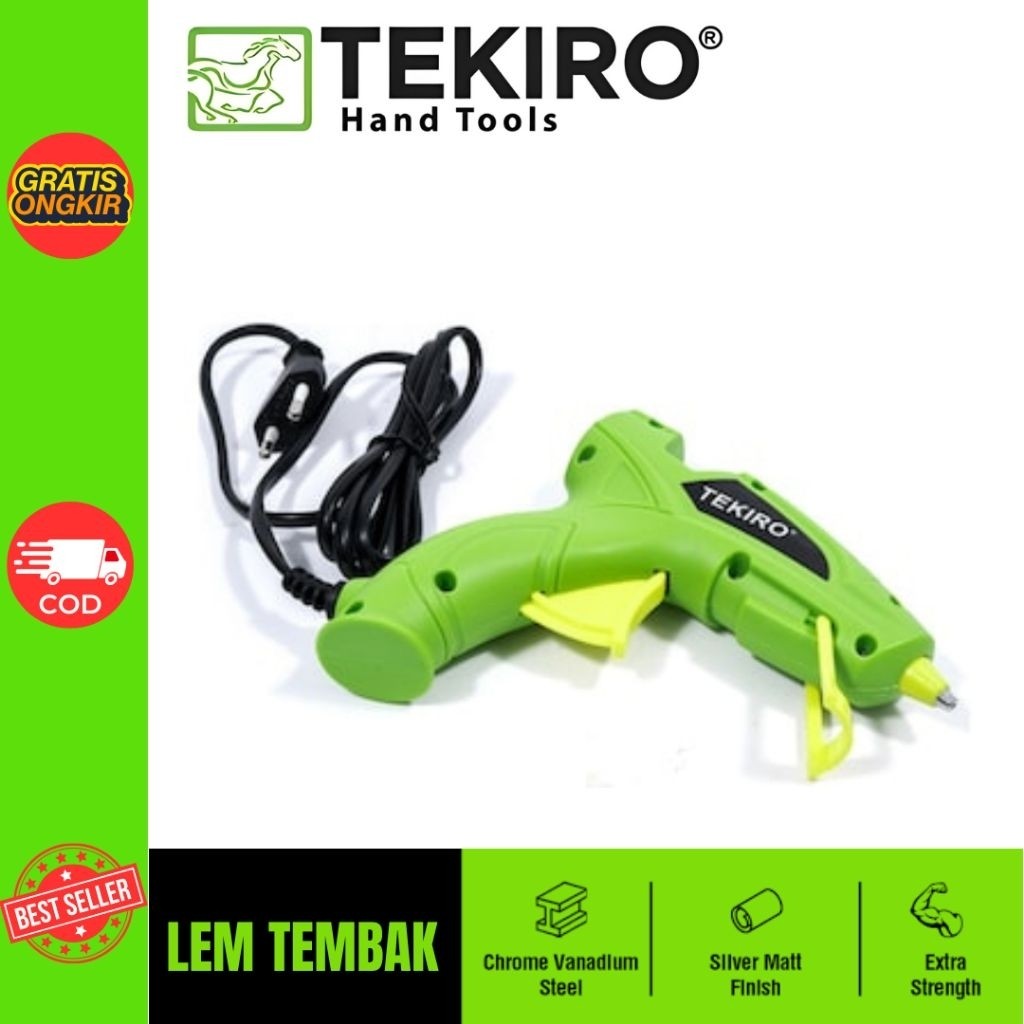 TEKIRO Lem Tembak Alat Tembak Lem Panas Berkualitas Alat Lem Tembak Lem Listrik Serbaguna Glue Gun