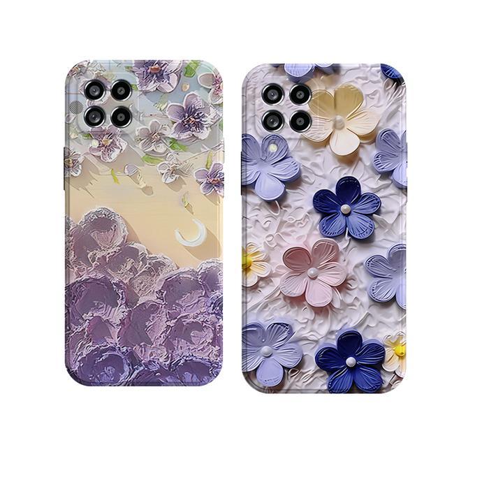 Softcase  Samsung A12 M12 M32 M22 A22 - Case Motif Bunga - Anti Slip - 1, SAM A12