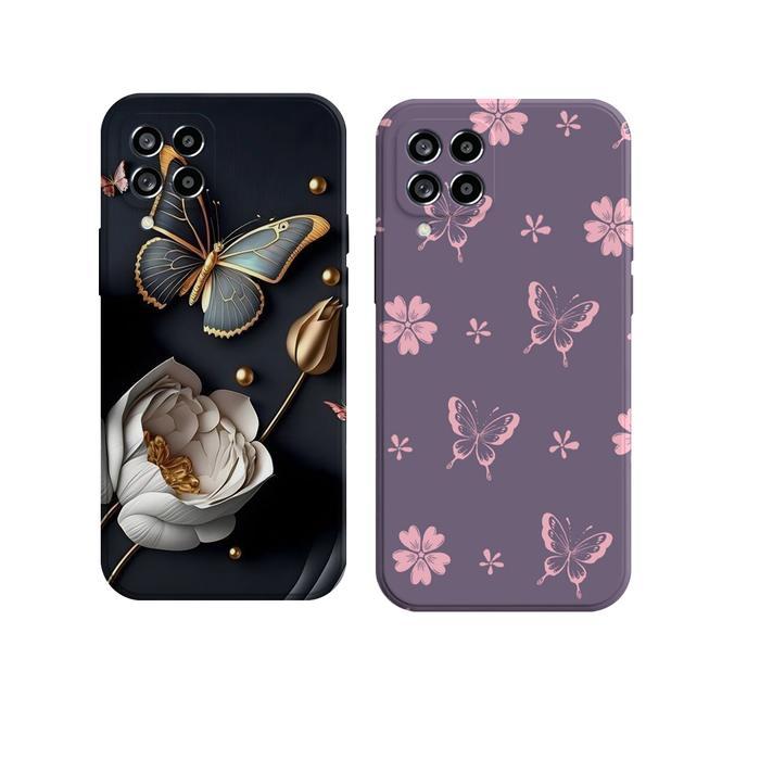 Case  SamsungA12 M12 M32 M22 A22 - Softcase Motif Bunga Kupu - 1, SAM A12