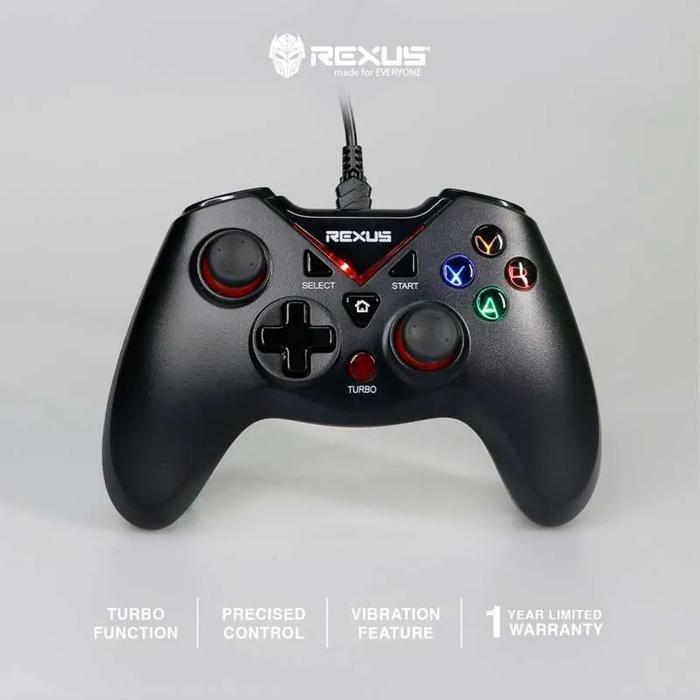 Rexus GX2 Gladius Joystick Pro Gaming Gamepad Garansi Resmi - Hitam, Free OTG Micro