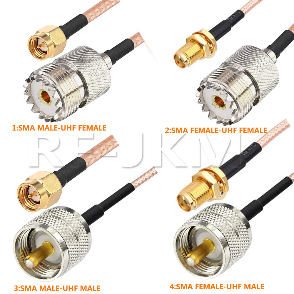 SMA Male Plug to UHF PL259 SO239  Connector RG316 SMA Female Jack Straight to UHF RF Jumper pigtail 