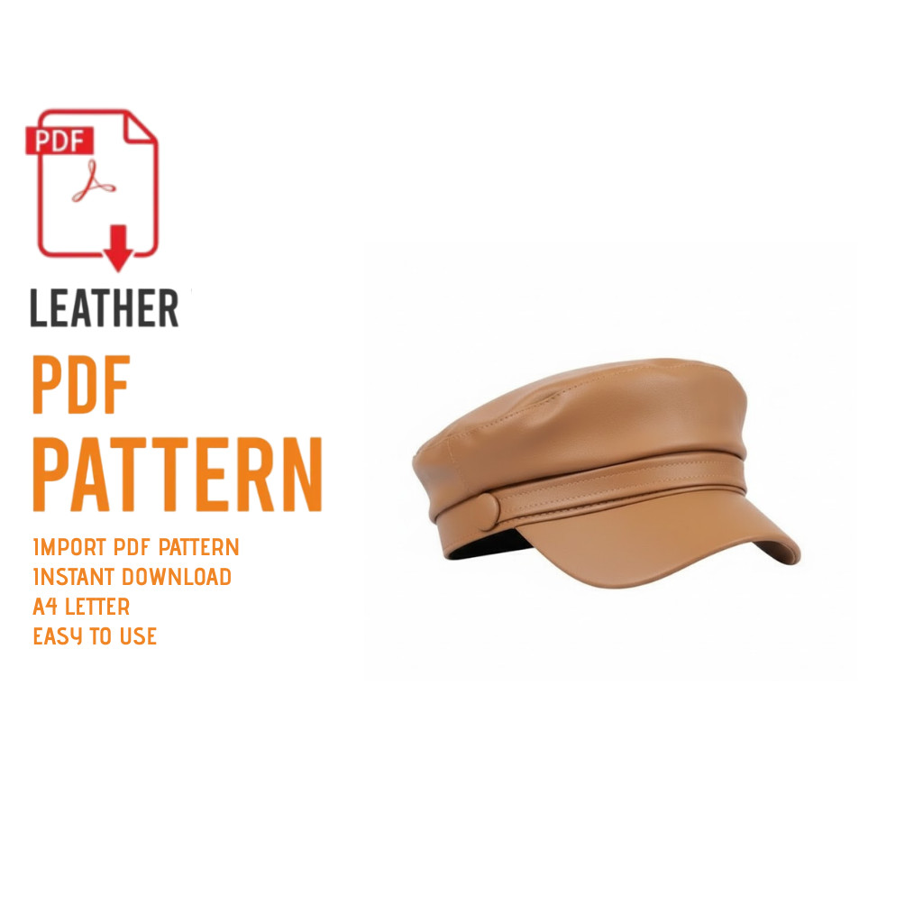 Pola Topi Kulit Flat Cap PDF – Leather Hat Pattern