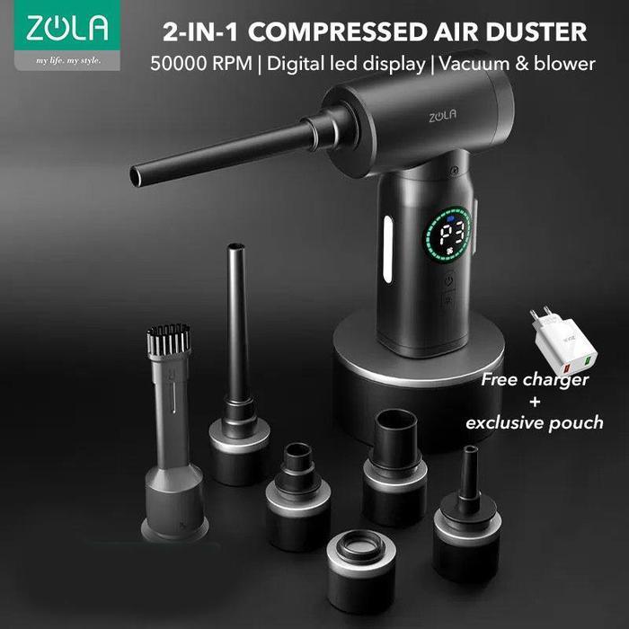 Zola Wireless Air Duster Blower & Vacuum Komputer PC Laptop Kamera Alt Opolar - Air Duster + Vakum