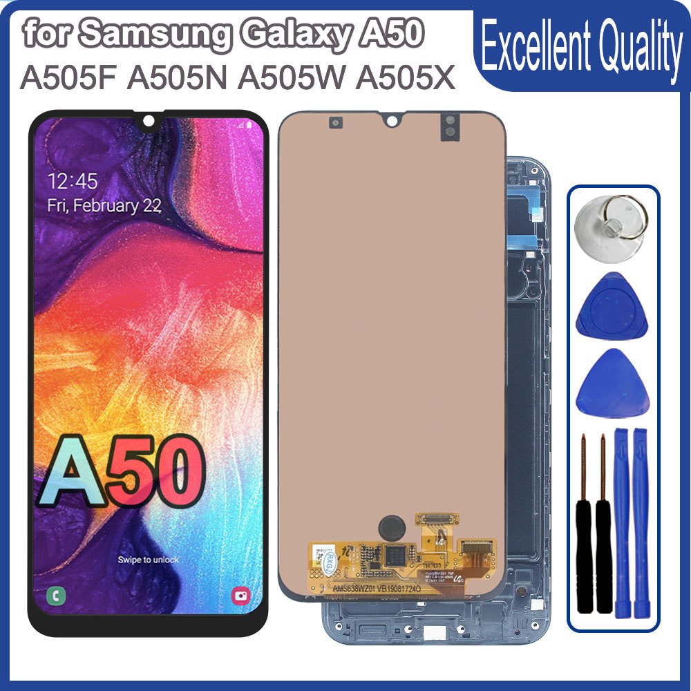 AMOLED LCD for Samsung Galaxy A50 A505F LCD splay Screen gitizer Replacement for Samsung A50 A505F L