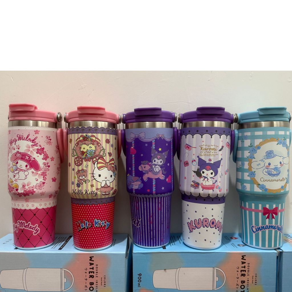 Tumbler Es Kartun Baru Berkapasitas Besar Portabel Dual-Drink 30 Oz Cangkir Mobil Cangkir Insulasi S