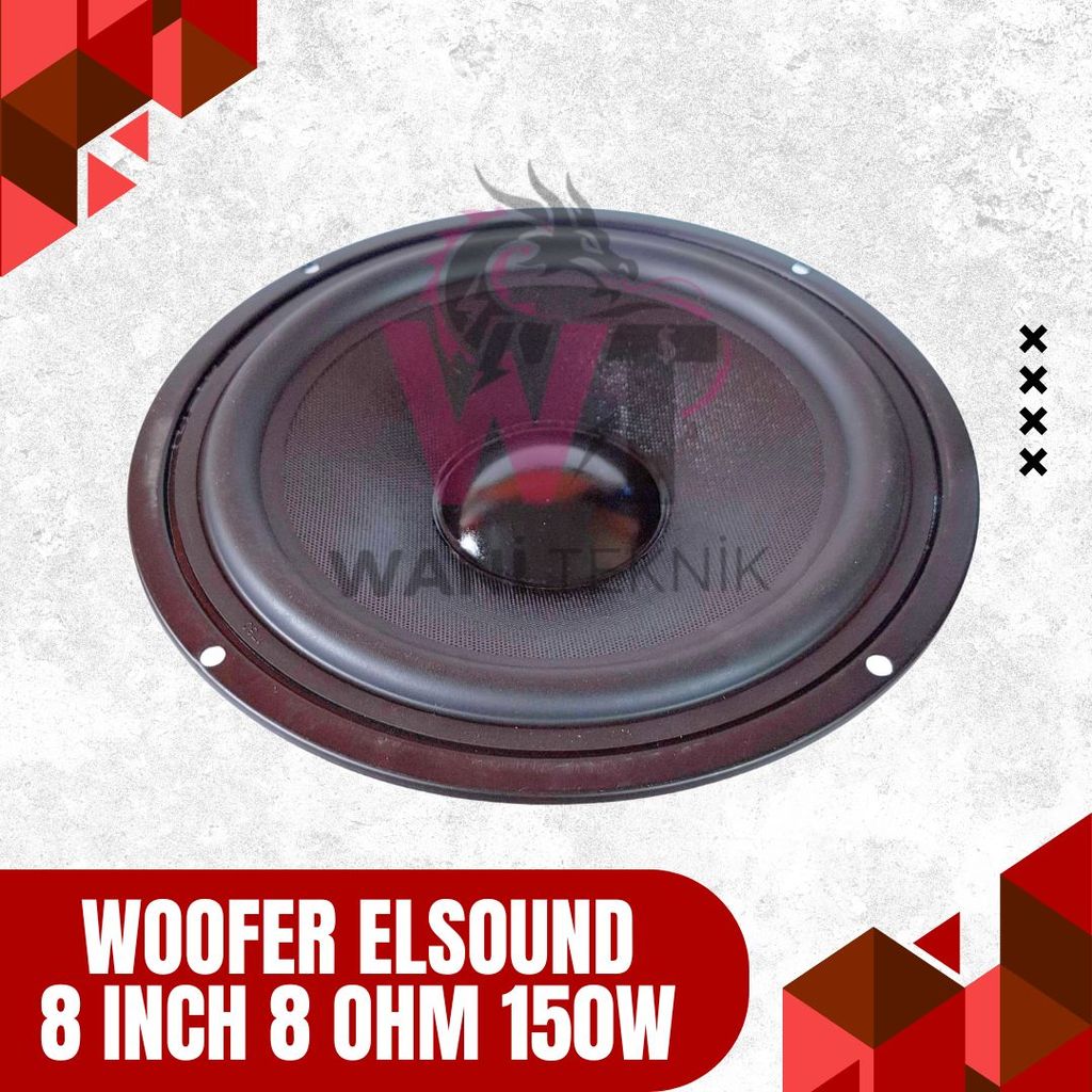 Woofer 8 Inch ELSOUND Magnet Besar Hitam 150 Watt Cocok untuk Speaker Aktif