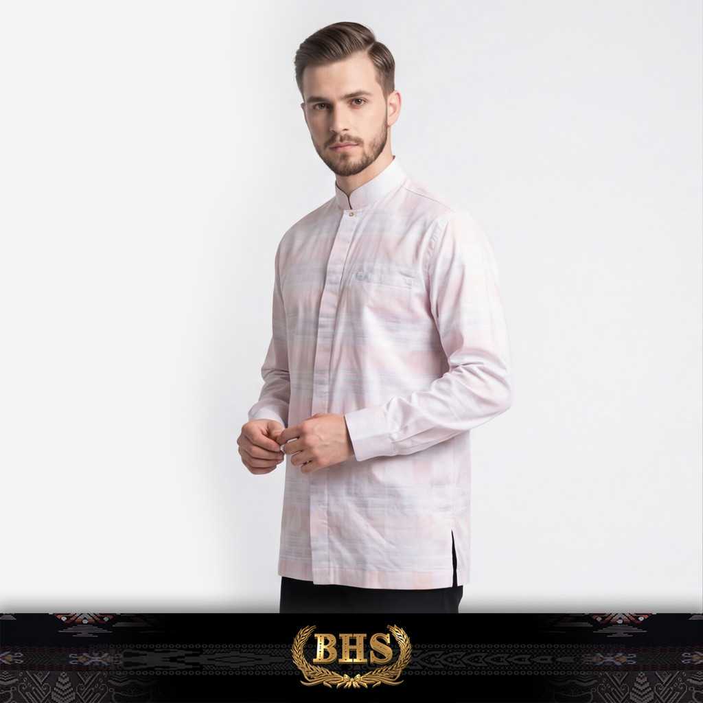Baju Koko BHS Masterpiece KOM 01 Putih Pink