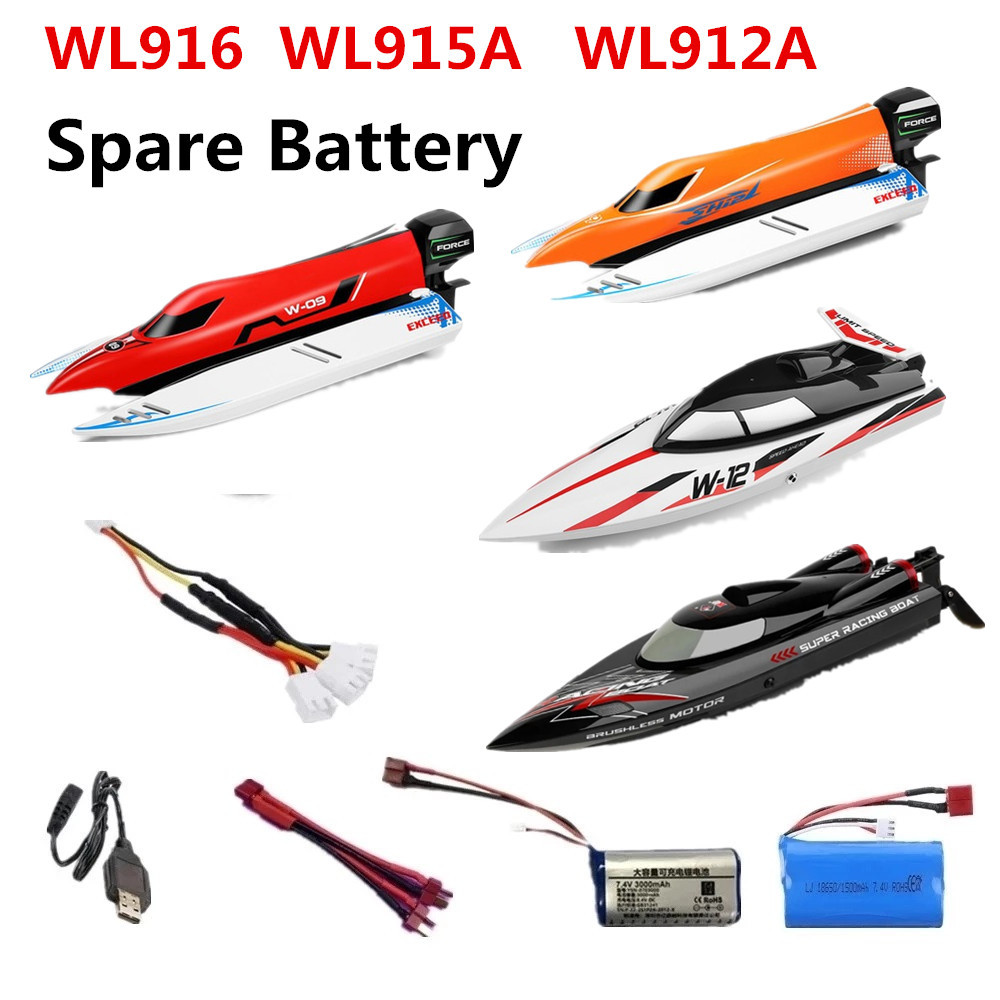 WL916 Battery 7.4v 1500mAh 3000mAh /T-plug /3in1 Cable Suitable For : WL915A  WL912A RC Boat Spare B