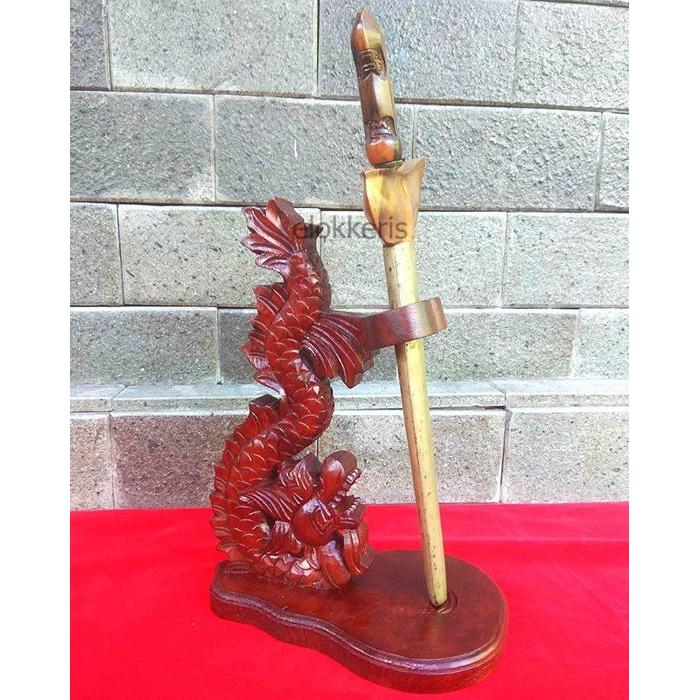 Jagrak Tempat Keris Patrem Kecil Kayu Jati Ukir Naga Estetika dan Awet Harga Rp 250.00 EK4354