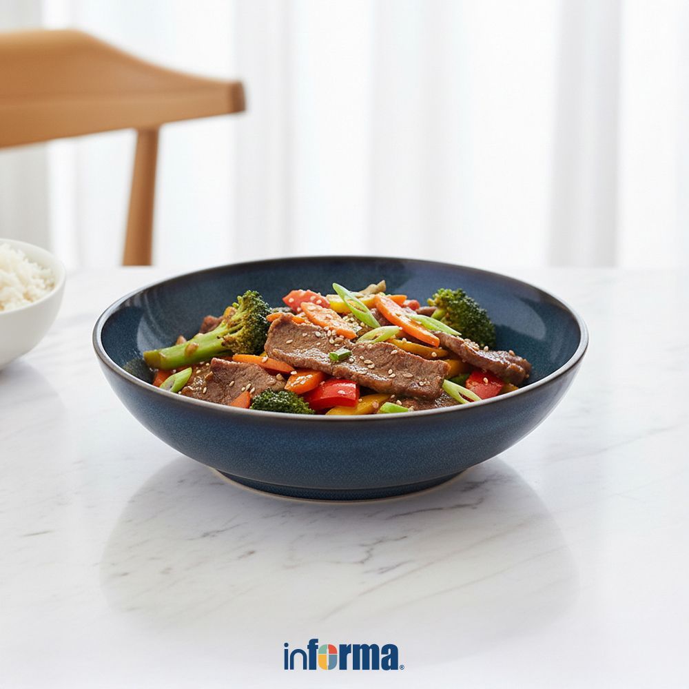 Informa Appetite 16 cm Set 2 pcs Mick Mangkuk Glaze - Biru Mangkok Makanan Food Grade Wadah Hidangan