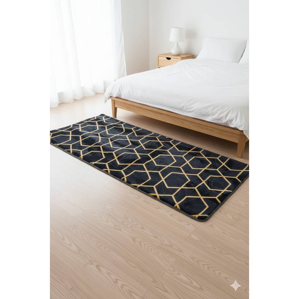 Karpet Malaysia Duta Moda Livia Ukuran 95x200 cm - Abstrak Bunga Minimalis Tebal Anti Slip USHOP