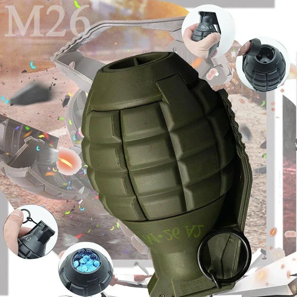 Tactical Airsoft Hand Grenades Toys1Pcs Plastic M26 Model  Spring Powered Impact Pull Ring Water Gre