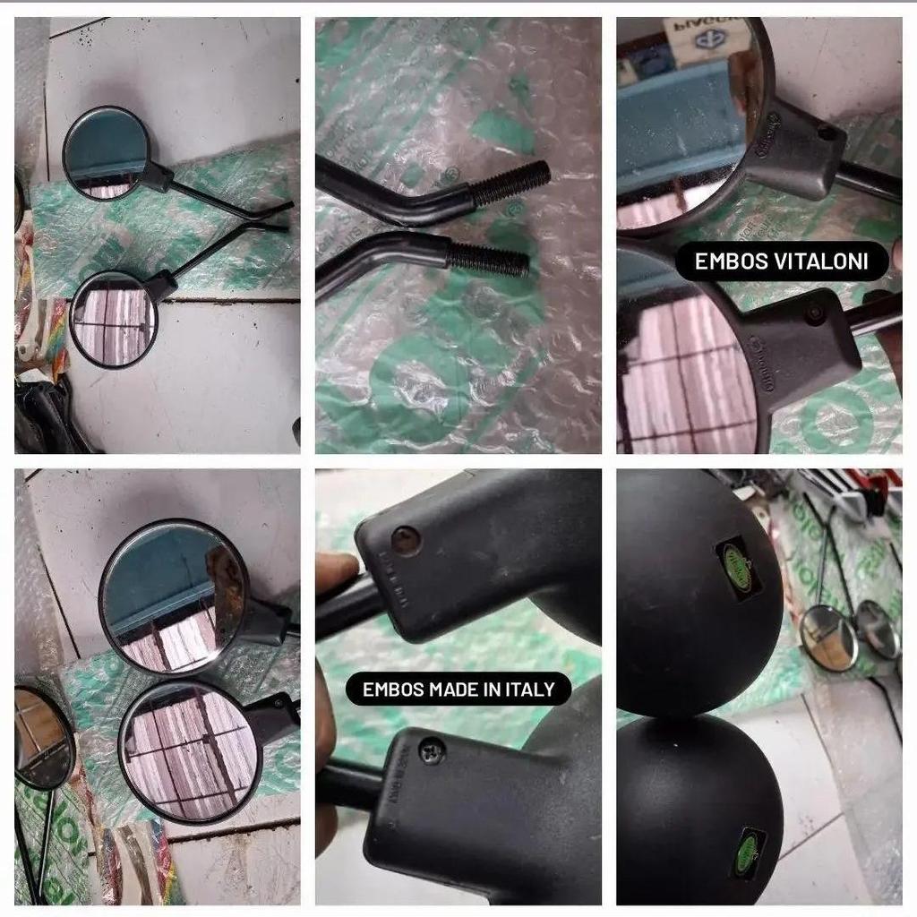 Sepasang spion bulat vitaloni original nos. vespa new px px spartan excel pxe sprint