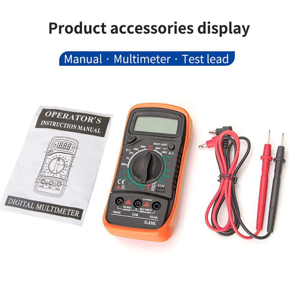 TERLENGKAP Mini Digital Multimeter AC/DC Voltage Tester XL830L LCD Digital Multitester