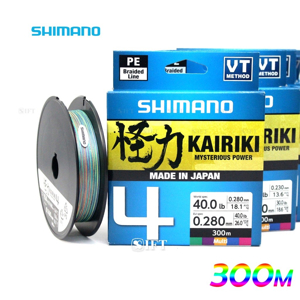 Senar PE Shimano KAIRIKI 4 300M 10 s/d 50 lbs | Braid Made in Japan | Multi & Mantis Green Resmi | I