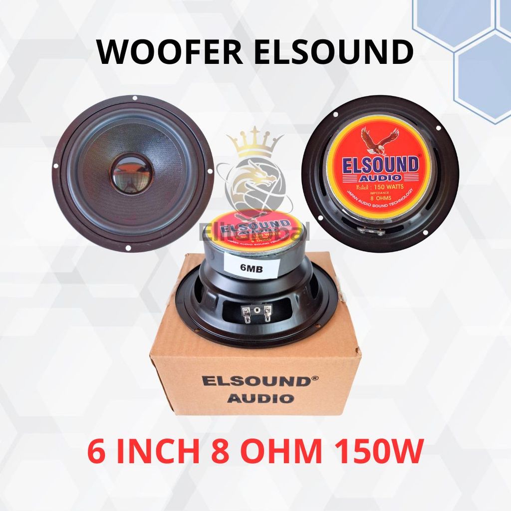 Speaker ELSOUND 6 Inch Woofer 150W 8 Ohm Cocok Pengganti Woofer Rusak